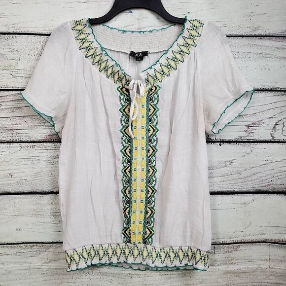 AGB Large White Blouse - Picture 1 of 8